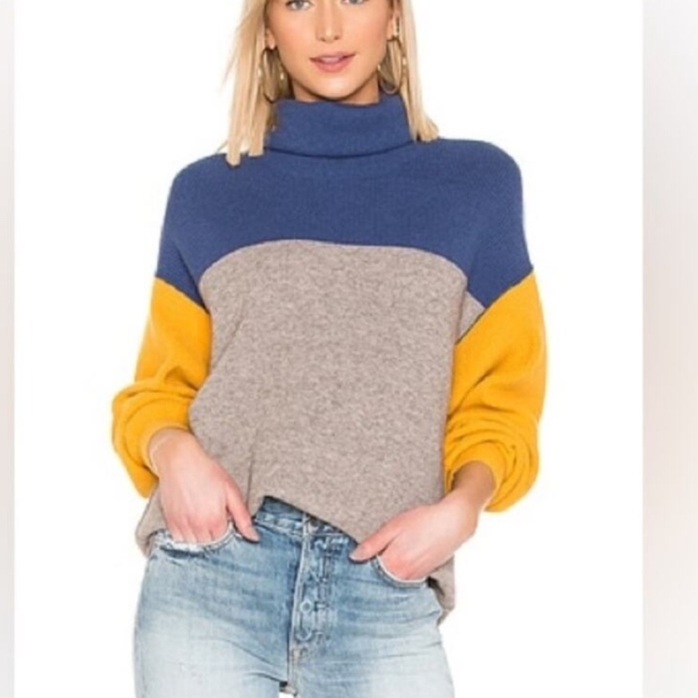 Free People Softly Structured Color-Block Sweater… - image 1